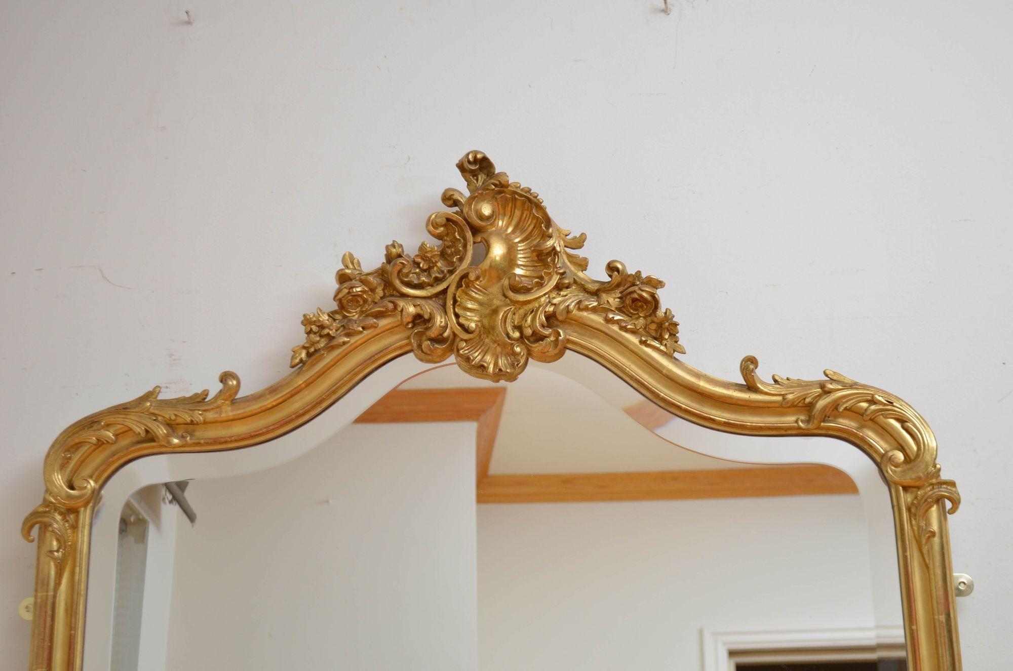 Miroir français ancien de style Louis XVe, H185 cm en vente 3