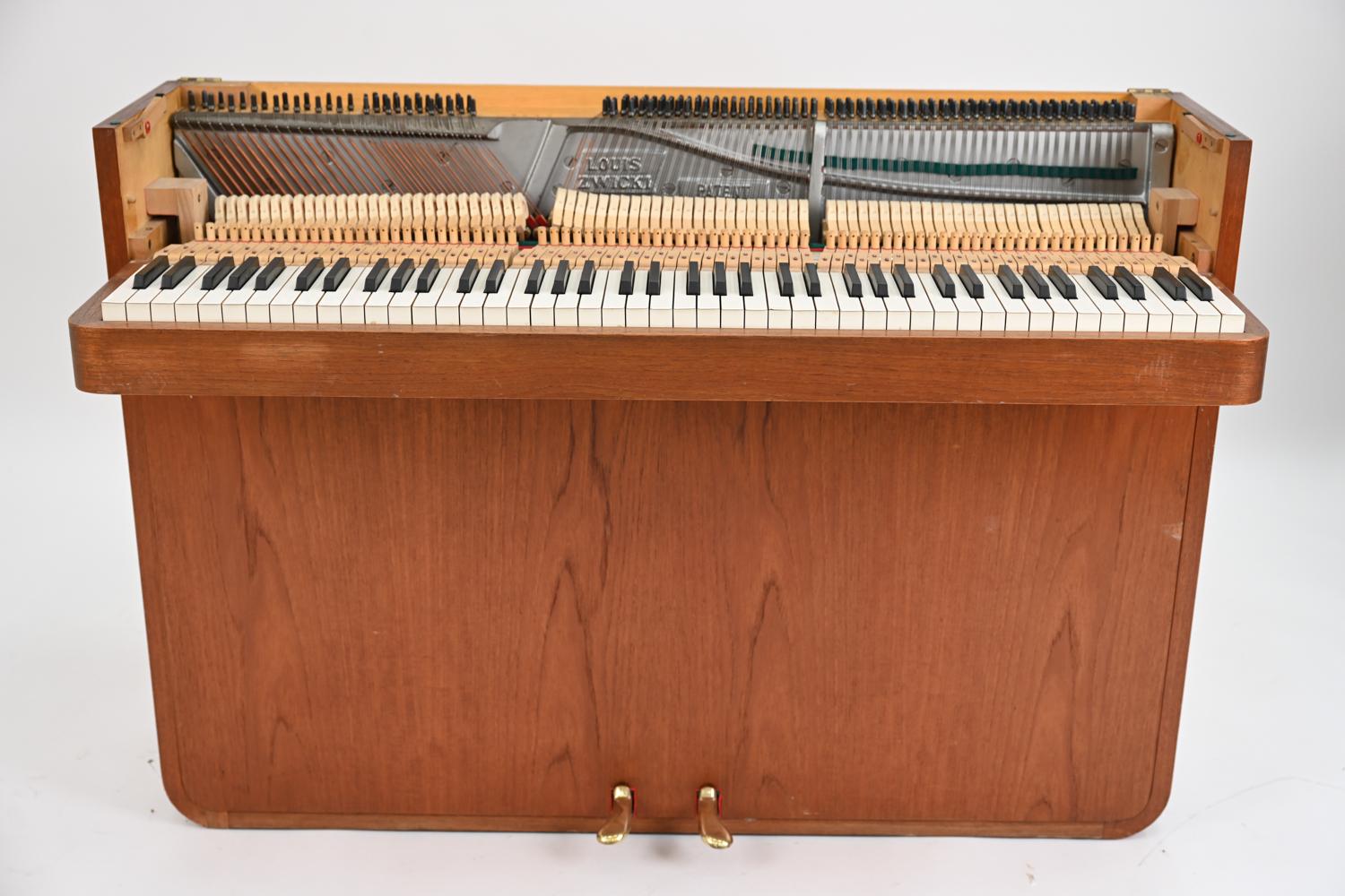 Louis Zwicki Danish Mid-Century Teak Pianette In Good Condition In Norwalk, CT