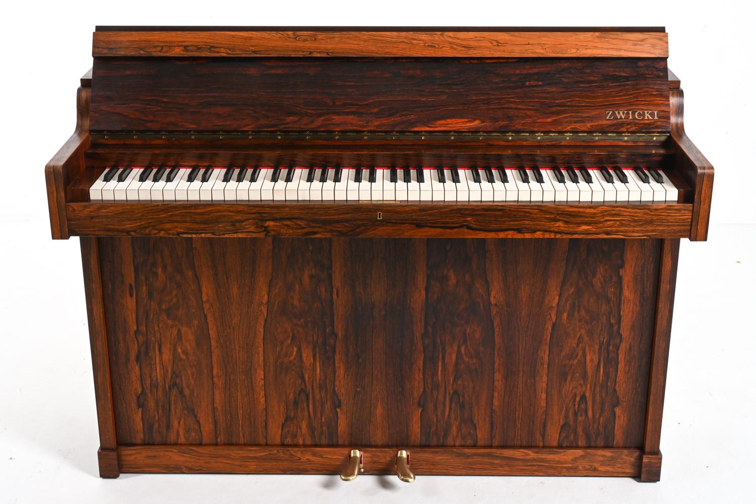 Dänische Pianette aus Rosenholz von Louis Zwicki, ca. 1960er Jahre (Mitte des 20. Jahrhunderts) im Angebot