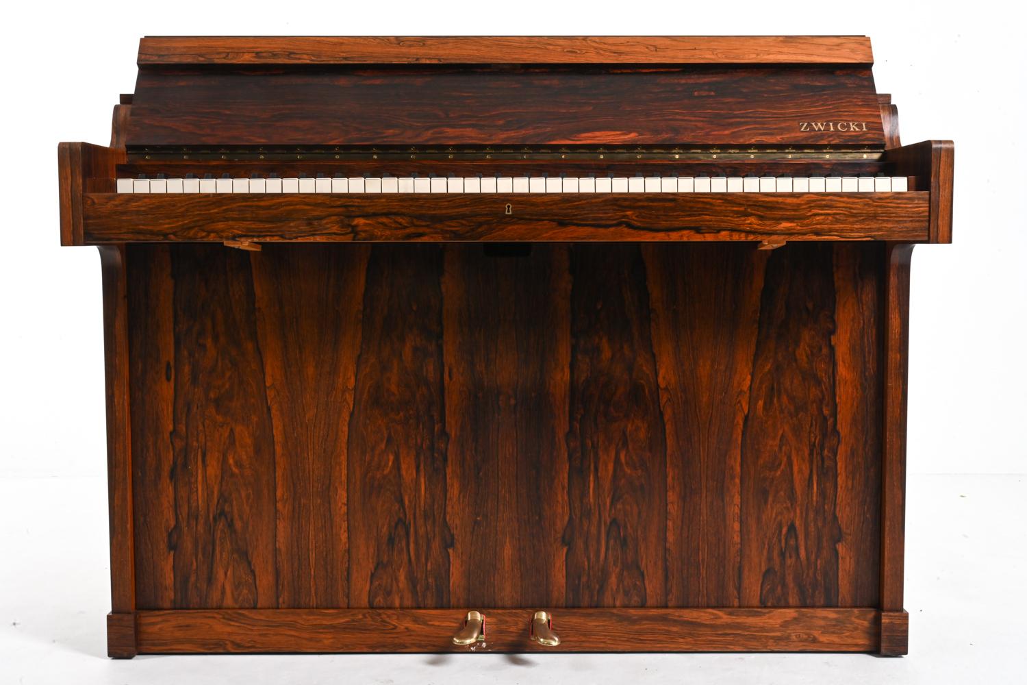 Louis Zwicki Danish Rosewood Pianette, c. 1960's In Good Condition For Sale In Norwalk, CT