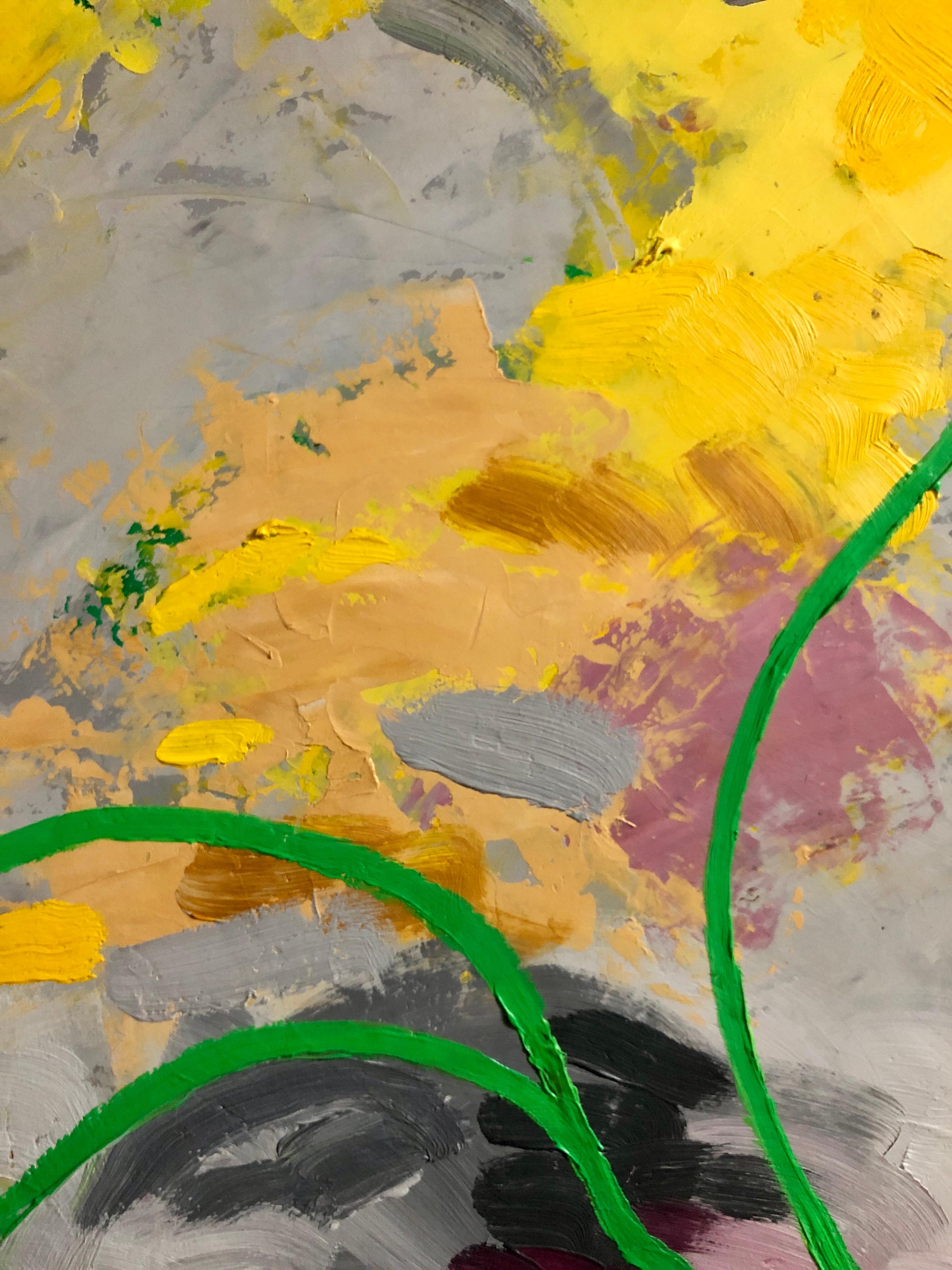 Pintura al óleo grande Louisa Chase Jardín floral abstracto Neoexpresionista en venta 11