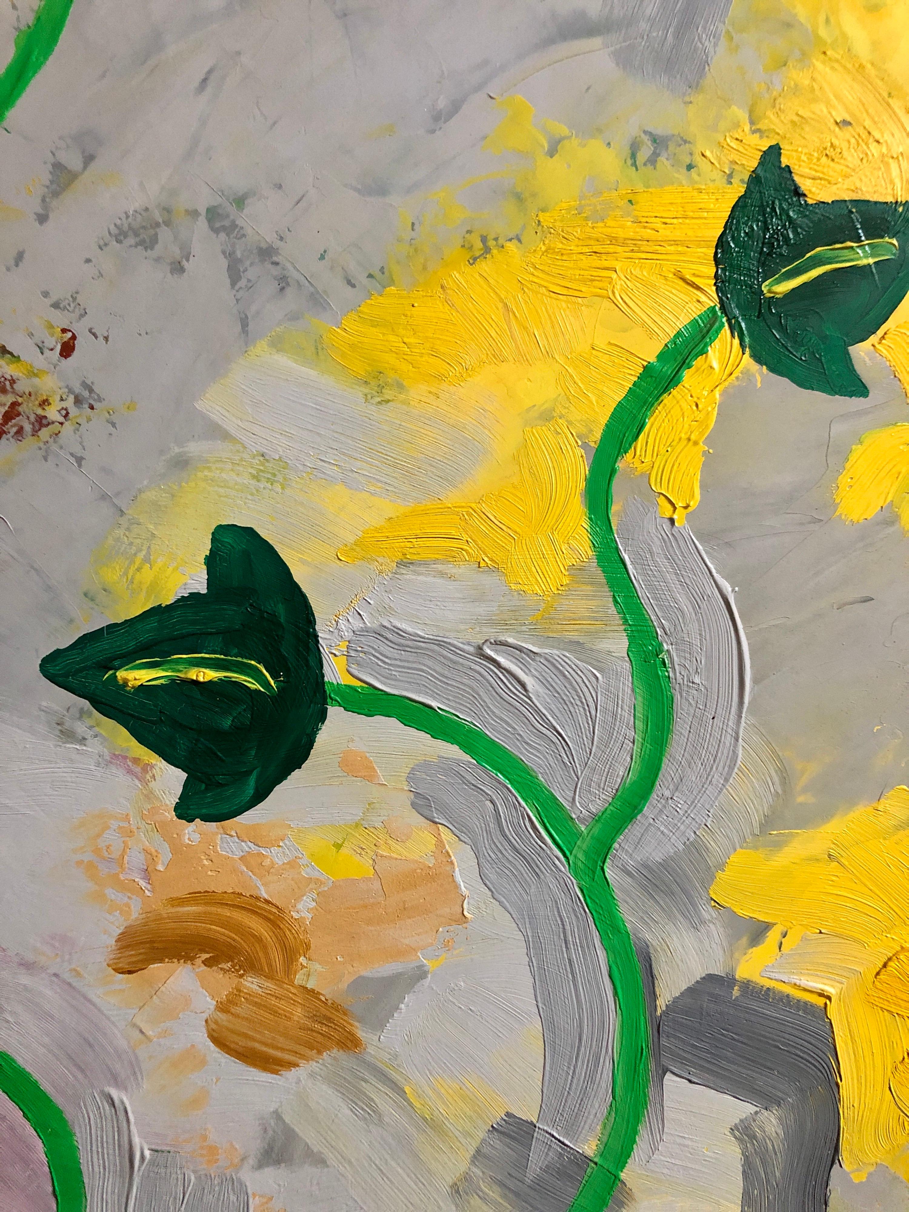Pintura al óleo grande Louisa Chase Jardín floral abstracto Neoexpresionista en venta 12