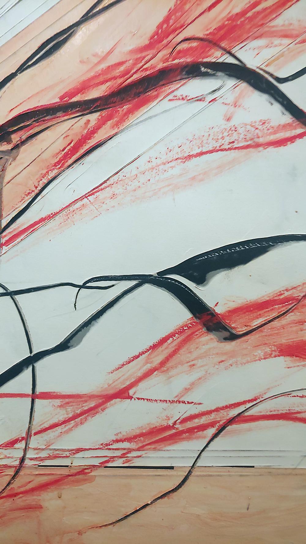 Icaro rosso grande su tela - Painting di Louisa Chase