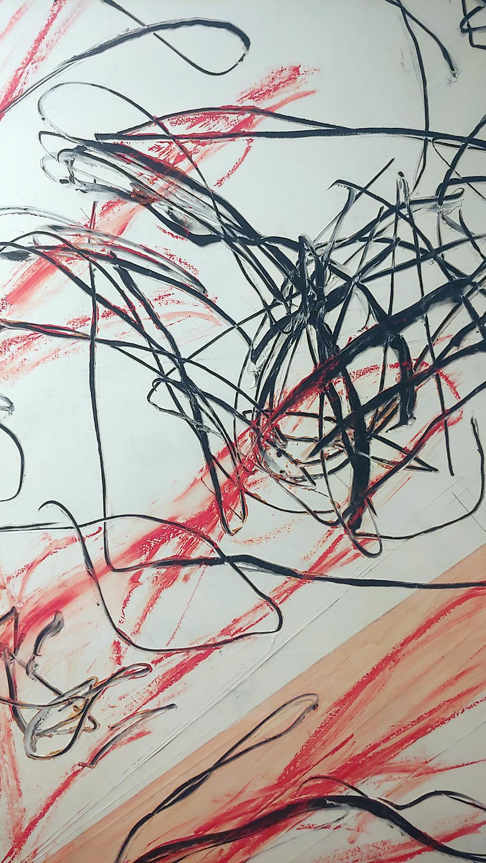 Icaro rosso grande su tela - Painting Espressionismo astratto di Louisa Chase
