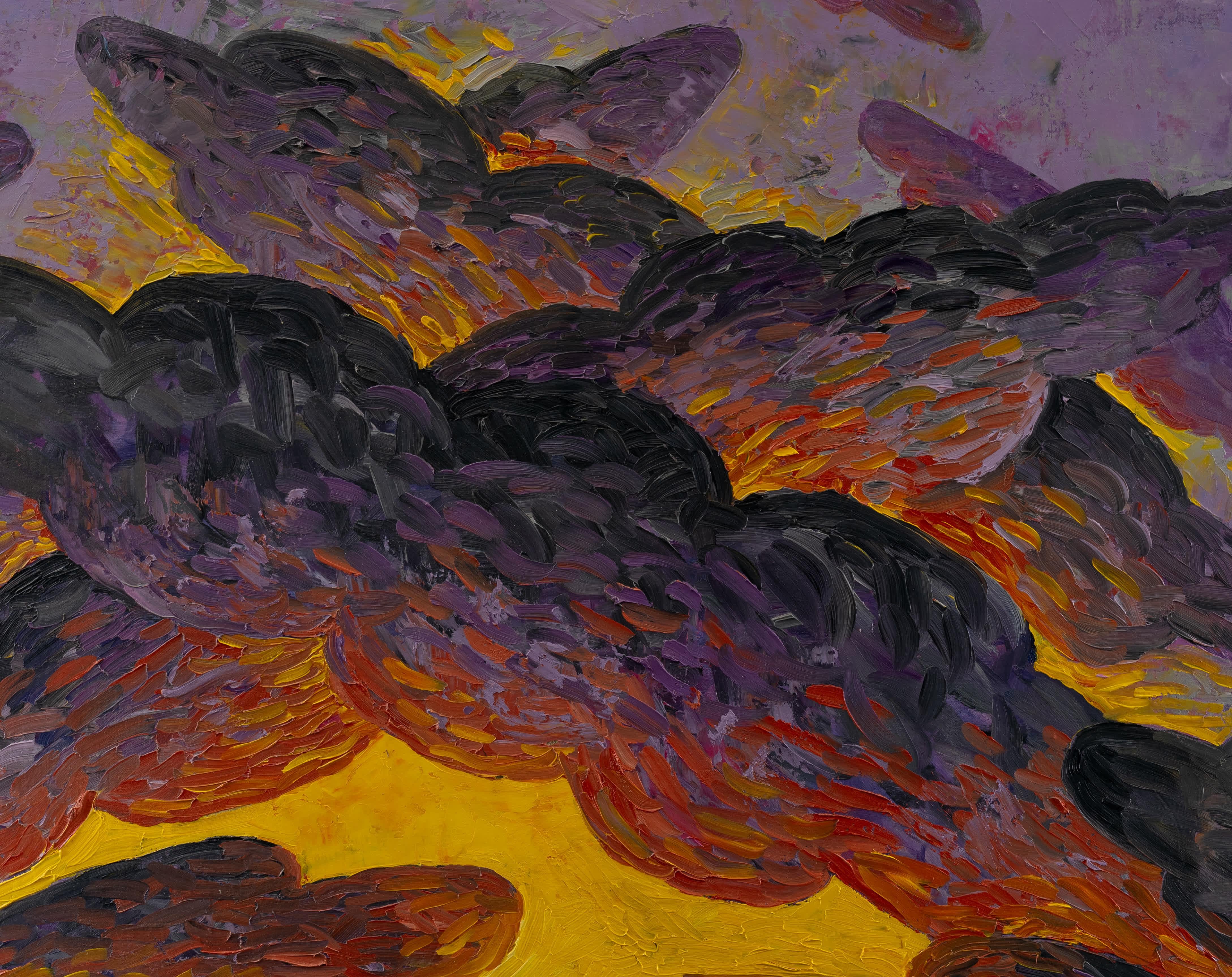Louisa Lizbeth Chase
American, 1951-2016
Sunrise

Oil on canvas
30 by 60 in, w/ frame 31 ¼ by 61 ¼ in
Signed and titled verso

Louisa Lizbeth Chase was born in 1951 to Benjamin and Wilda Stengel Chase in Panama City, Panama, where her father, a West