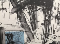 Notte, litografia espressionista astratta con collage di Louisa Chase