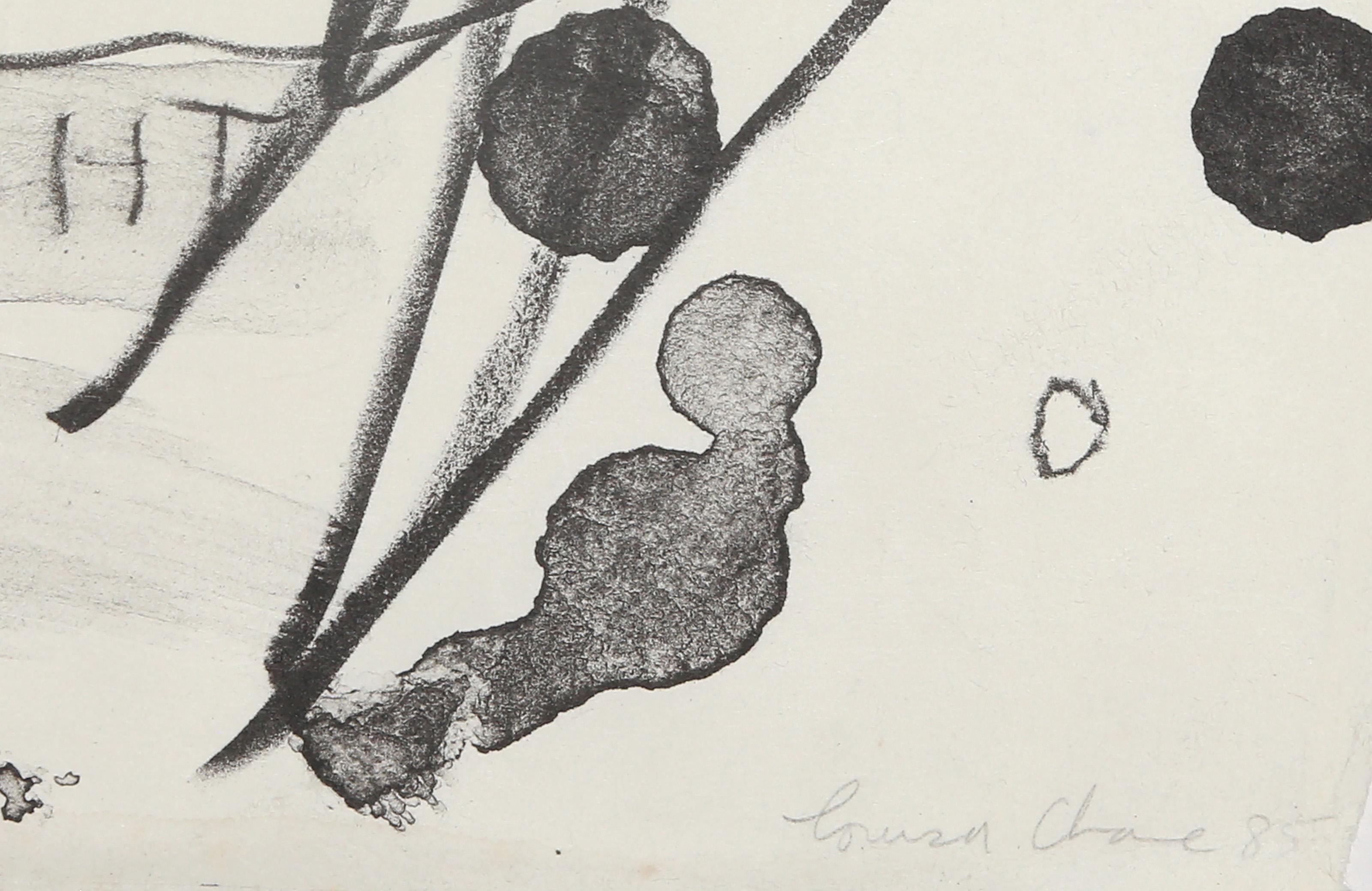 Noche, litografía expresionista abstracta con collage de Louisa Chase en venta 3