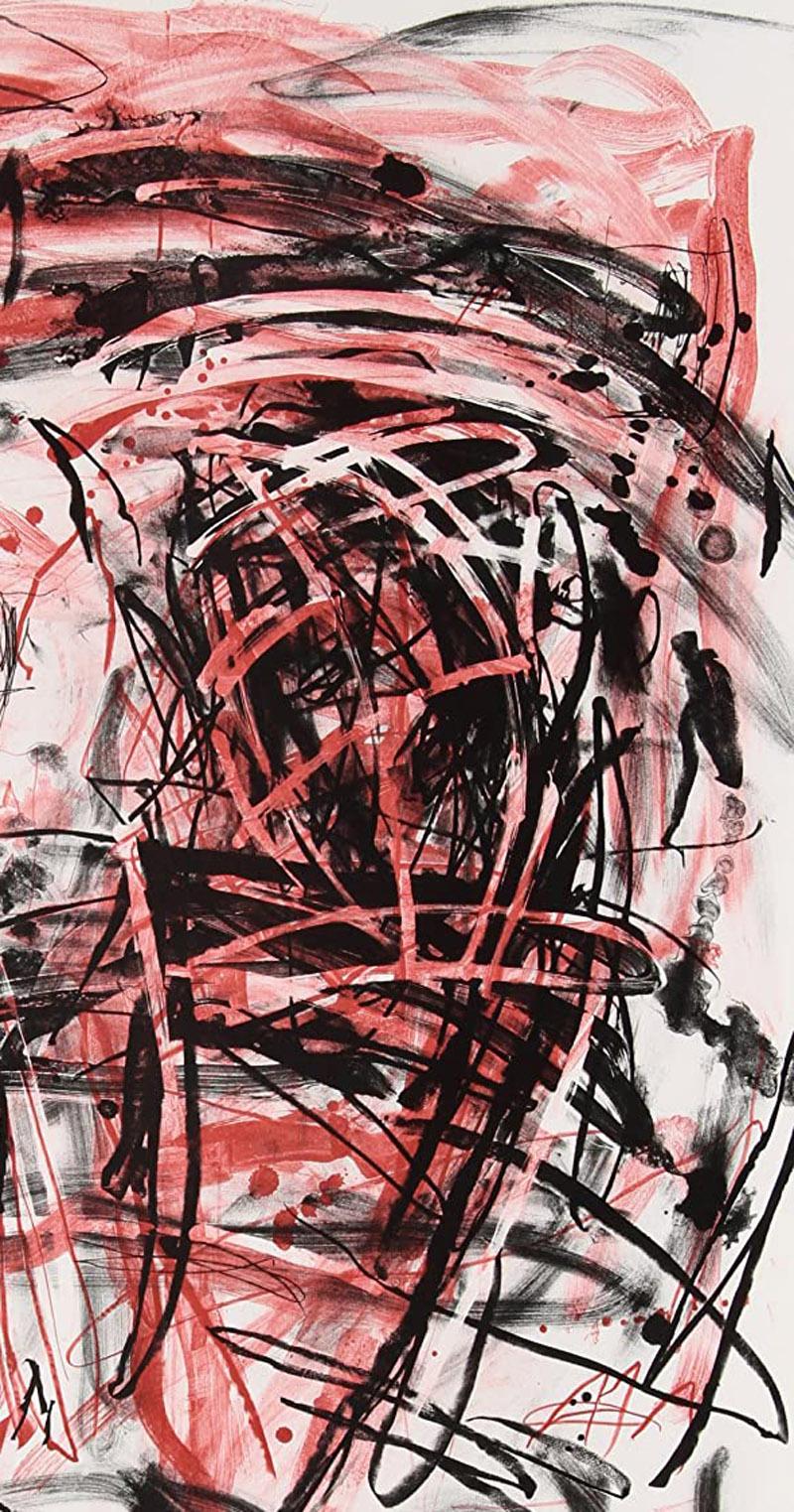 Montagne rouge - Expressionnisme abstrait Print par Louisa Chase