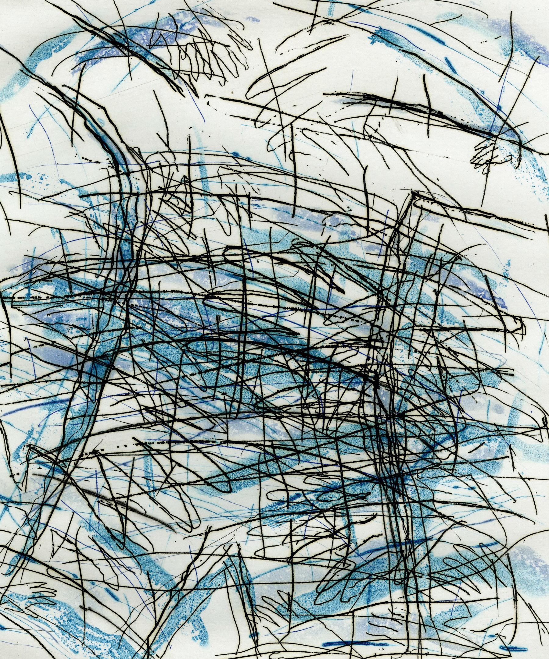 Untitled (Undertow Variant)
Etching and aquatint printed in colors
Signed and numbered in pencil (see photos)
Edition: 30 (9/30)  see photo
Condition: Excellent
Image: 7 7/8 x 7