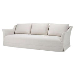 Louisa Curved Sofa in Belgian Linen, Handcrafted in Belgium, Custom Sizes