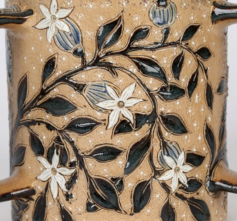 Pattern Tyg Louisa Davis for Doulton Lambeth Silver mounted Floral Pattern Tyg at ...