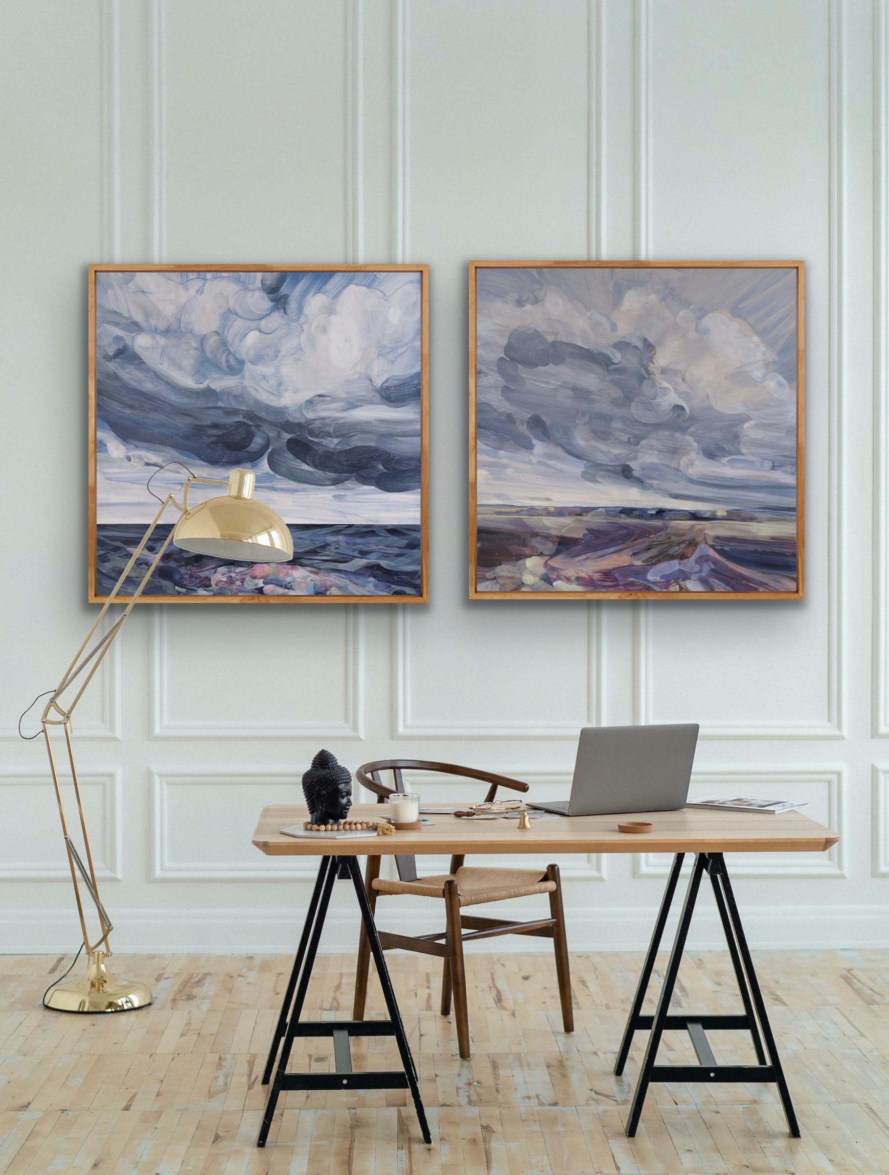 The Sailor and the Albatross and The Colours in the Shadows Diptych Seascape Art - Painting by Louisa Longstaff Scales 
