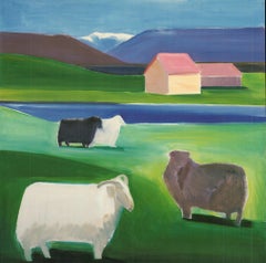 Louisa Matthiasdottir 'Icelandic Landscape with Sheep' 1984