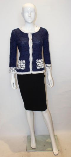 Louisa Spagnoli Blue and White Jacket