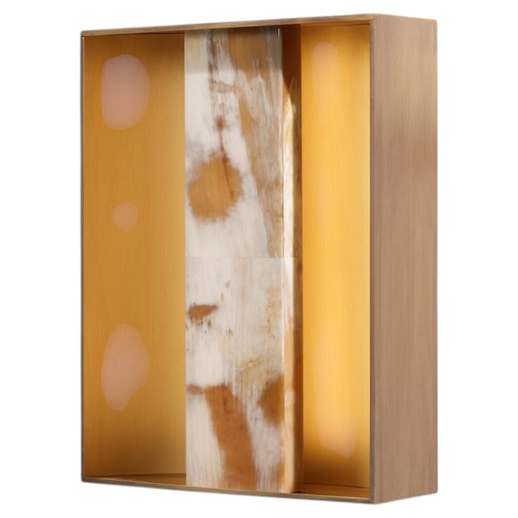Louisa Wall Sconce in Glossy Horn, Burnished Brass & Satin Brass by Arcahorn