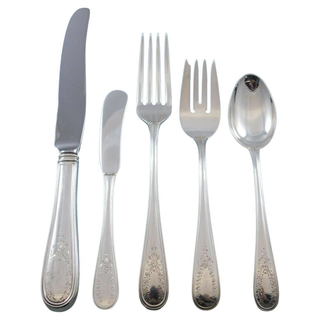 Louisburg Square AKA French Colonial Blackinton Sterling Silver Flatware Set 44p For Sale