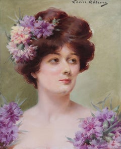 The Flower Girl, Impressionist Oil Painting, Framed, Circa 1890-1899