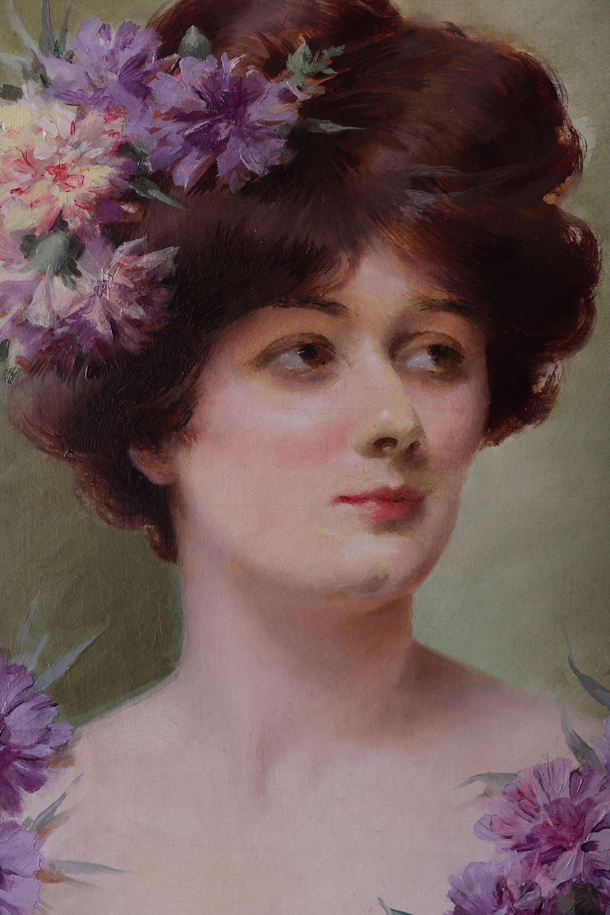 Das Blumenmädchen (Impressionismus), Painting, von Louise Abbema