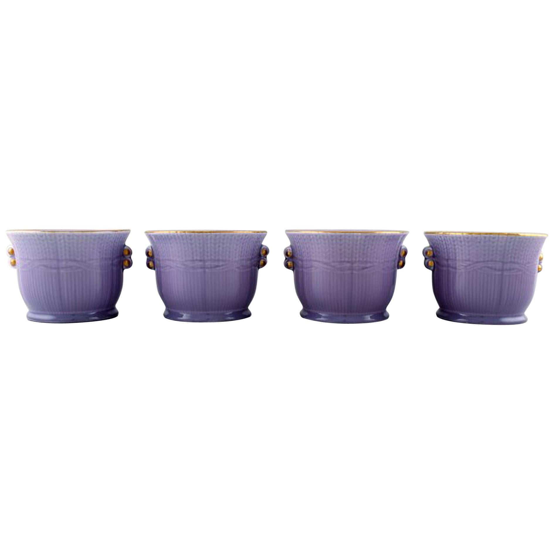 Louise Adelborg (1885, 1971) for Rörstrand /Rørstrand, Sweden, Set of Four Pots For Sale