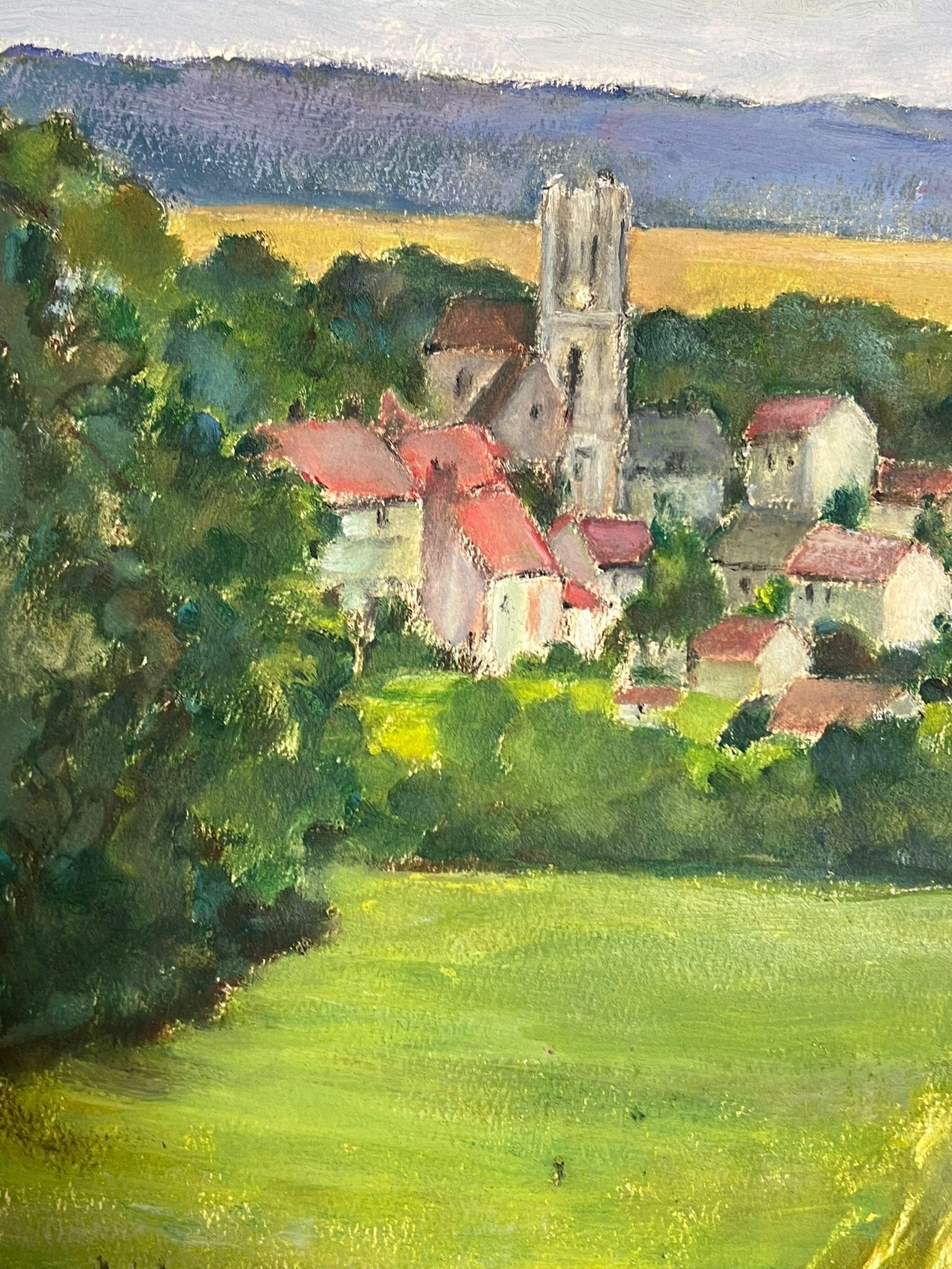 French Town 
signed by Louise Alix, French 1950's Impressionist 
gouache on artist paper, unframed
painting: 15 x 18 inches
provenance: from a large private collection of this artists work in Northern France
condition: original, good and sound