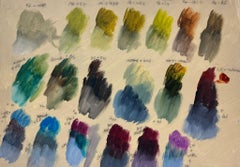 Vintage 1930's French Impressionist Colour and Shade Testing Artist Palette