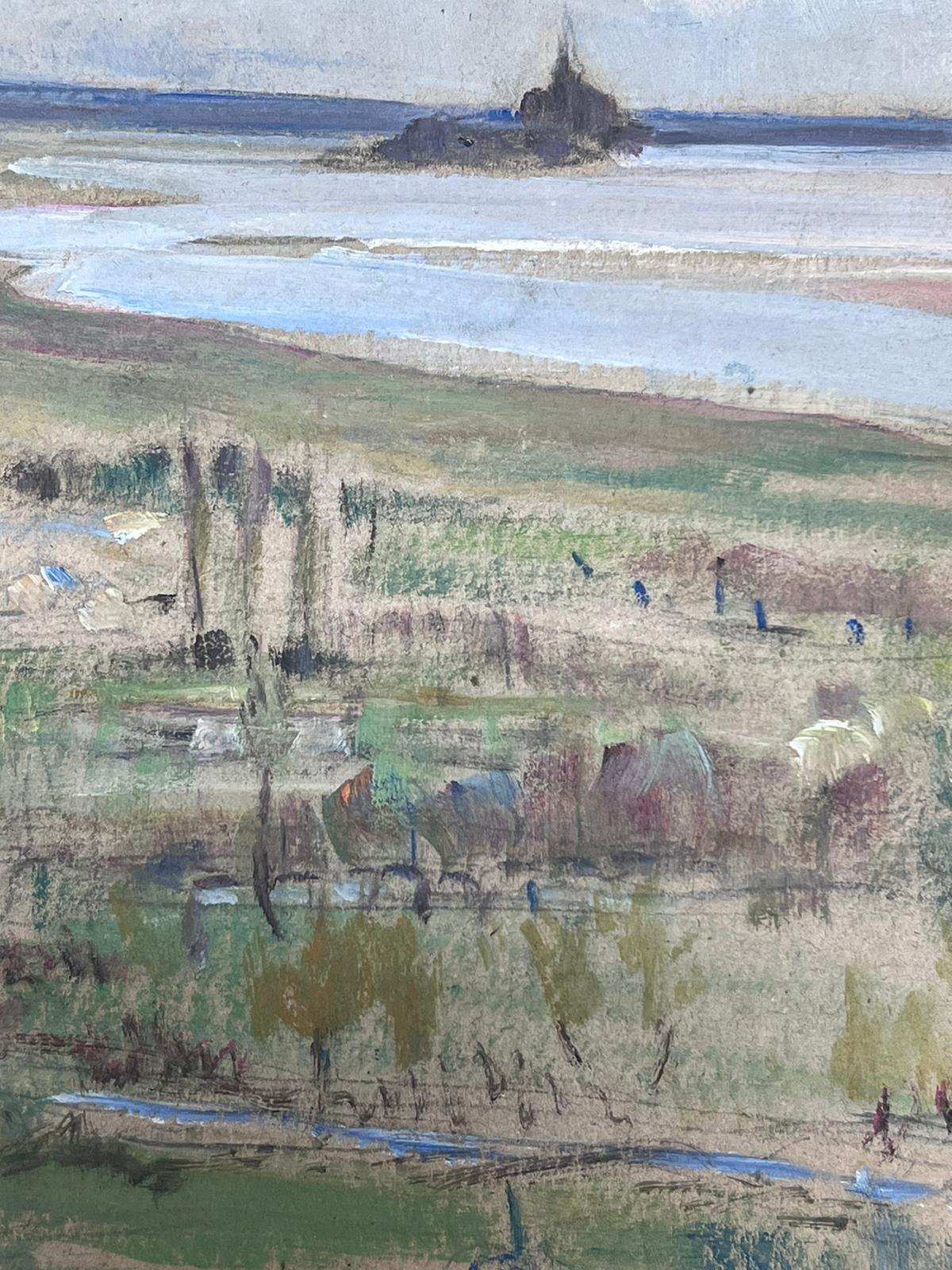 Französischer Impressionist der 1930er Jahre Düstere Küstenlandschaft am Meer (Impressionismus), Painting, von Louise Alix