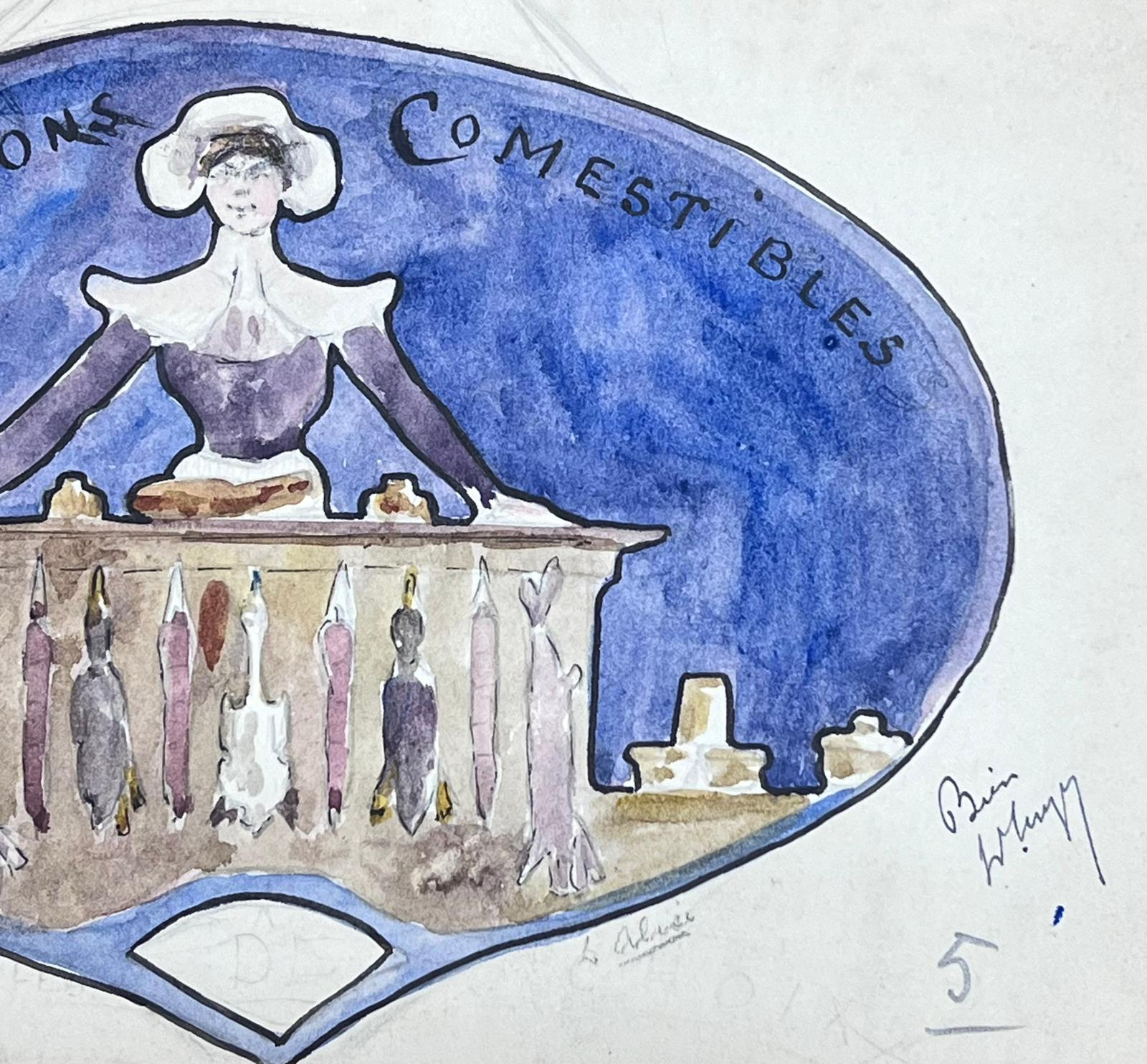 Affiche de patine impressionniste française des années 1930 « With Good Ebiles » - Painting de Louise Alix