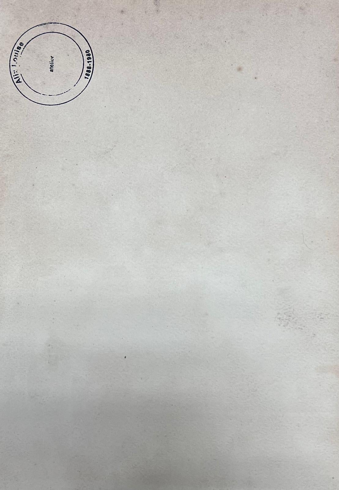 Paisaje francés 
firmado por Louise Alix (francesa, 1888-1980) *ver notas más abajo
sello de procedencia en el reverso 
pintura en acuarela sobre papel de artista, sin enmarcar
medidas 10,5 de alto por 8 pulgadas de ancho
Estado: en general, muy