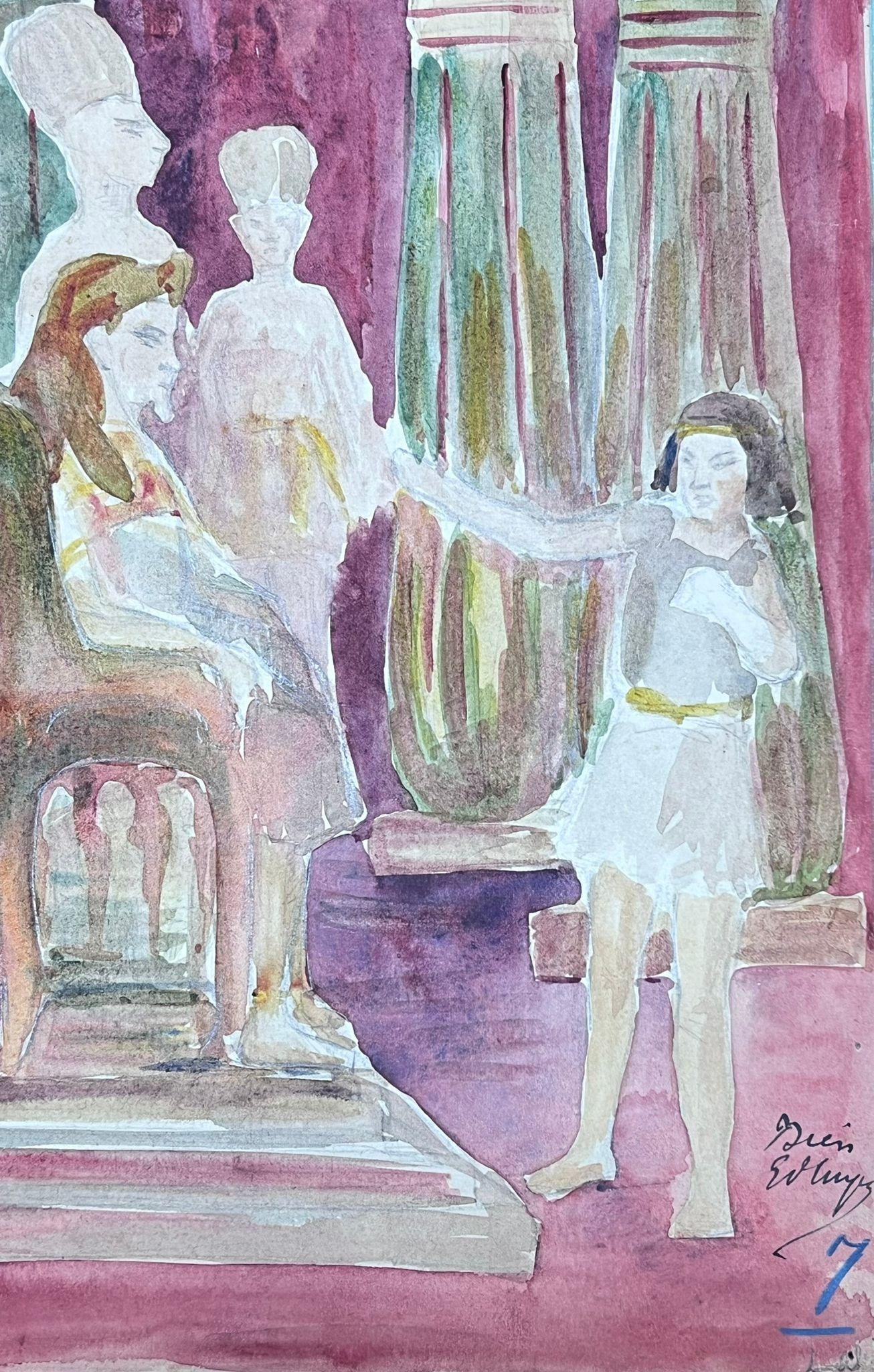 1930's French Impressionist Diener verbeugt sich vor Pharao (Impressionismus), Painting, von Louise Alix