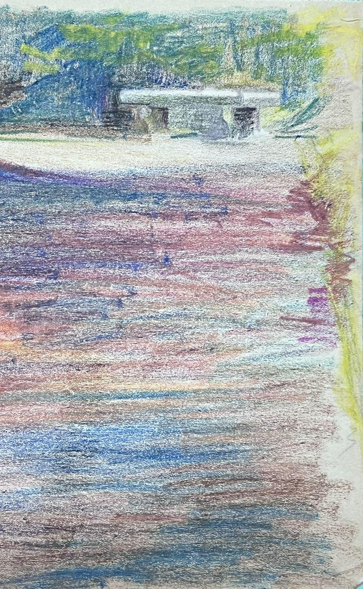 1930's Französisch Impressionist Sommertag Woodland Pastell Landschaft (Impressionismus), Painting, von Louise Alix