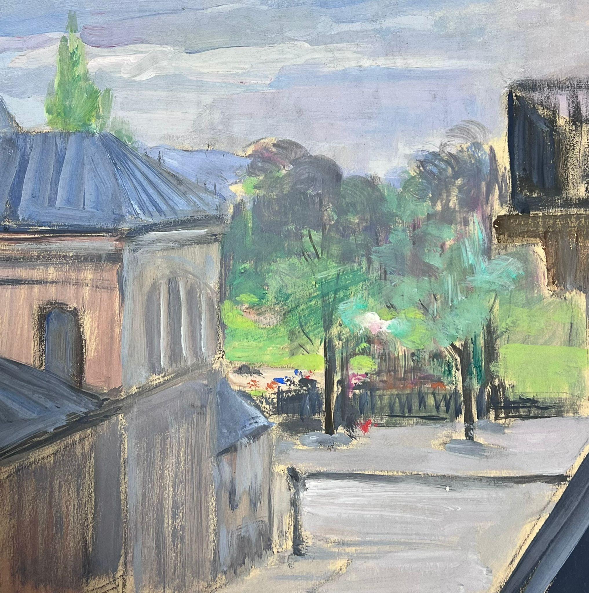 1930's French Impressionist Summer Park Landscape For Sale 1
