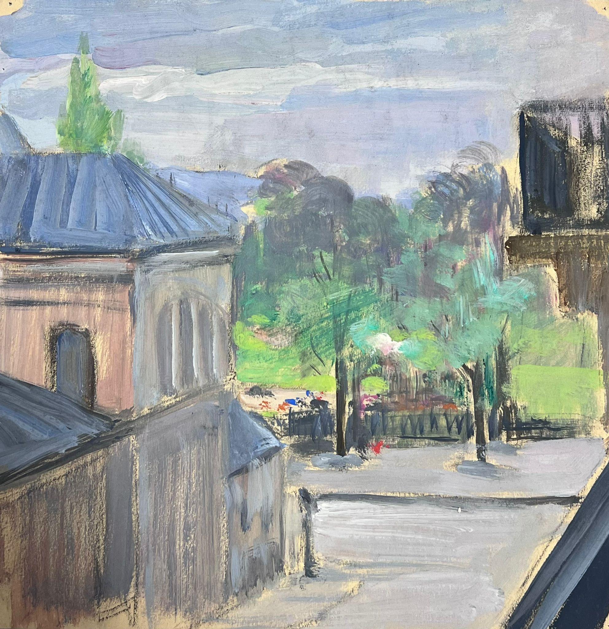 Louise Alix Landscape Painting - 1930's French Impressionist Summer Park Landscape