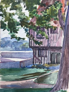 1930's French Impressionist Timber Frame House In Summer Country Landscape