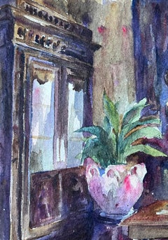 1930's French Impressionist Watercolour Interior Scene Dressing Room