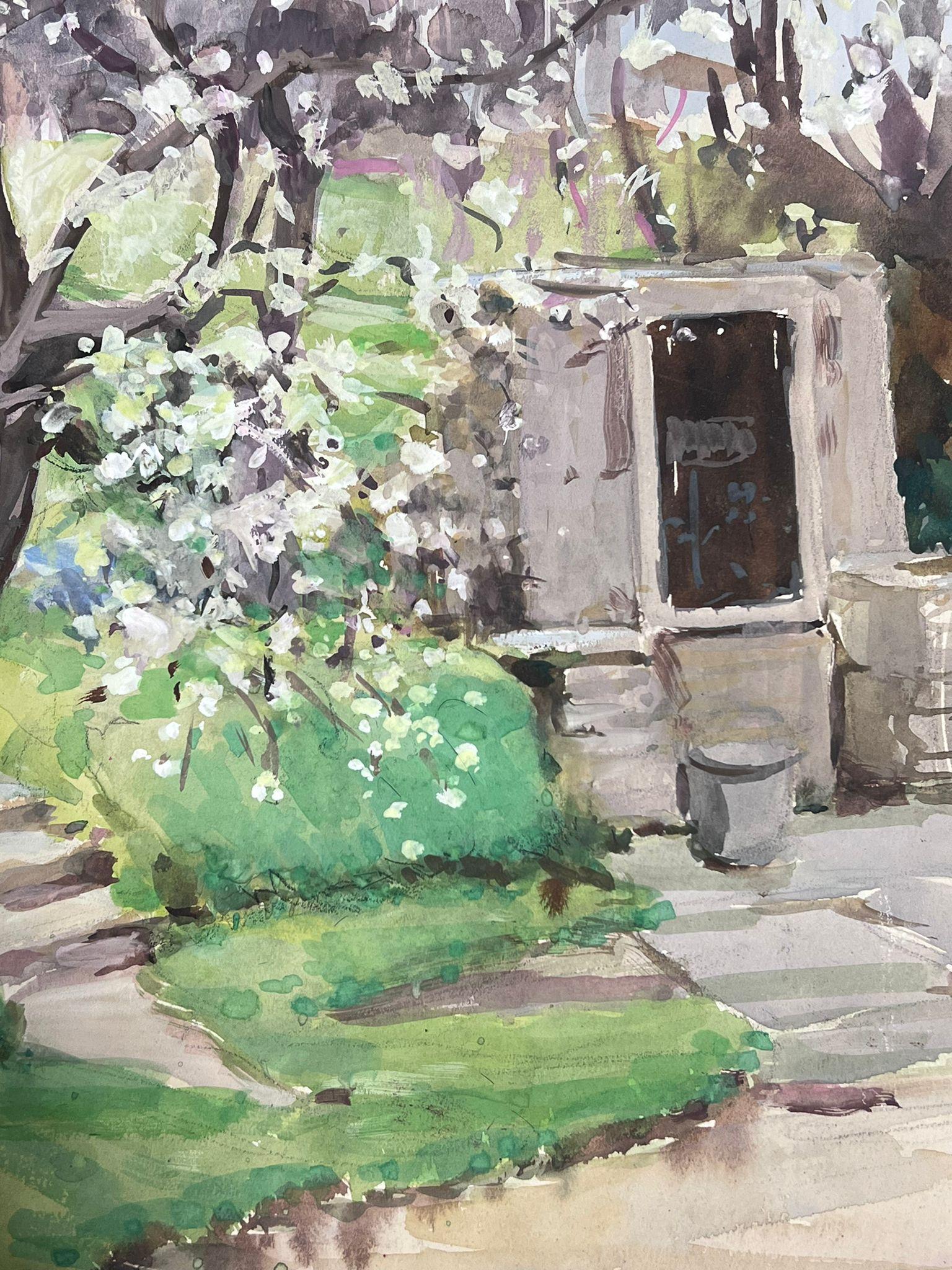 Paysage de jardin impressionniste français des années 1930 - Painting de Louise Alix