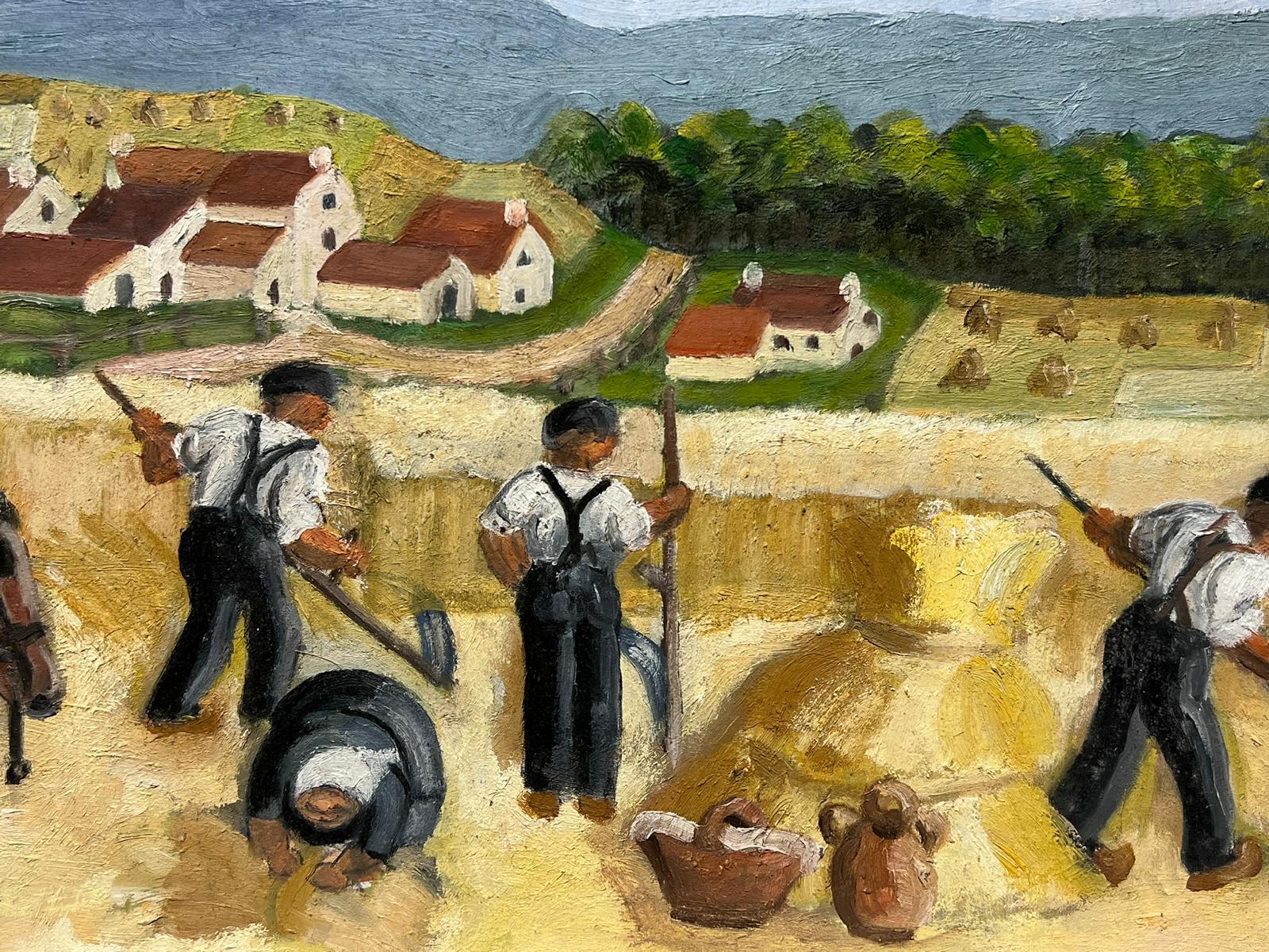 di Louise Alix (francese, 1888-1980) *vedi note sotto
timbro di provenienza sul retro  
dipinto a olio su tavola, senza cornice
misure: 12,75 di altezza per 19,75 pollici di larghezza
condizioni: nel complesso molto buone e solide, alcuni graffi e
