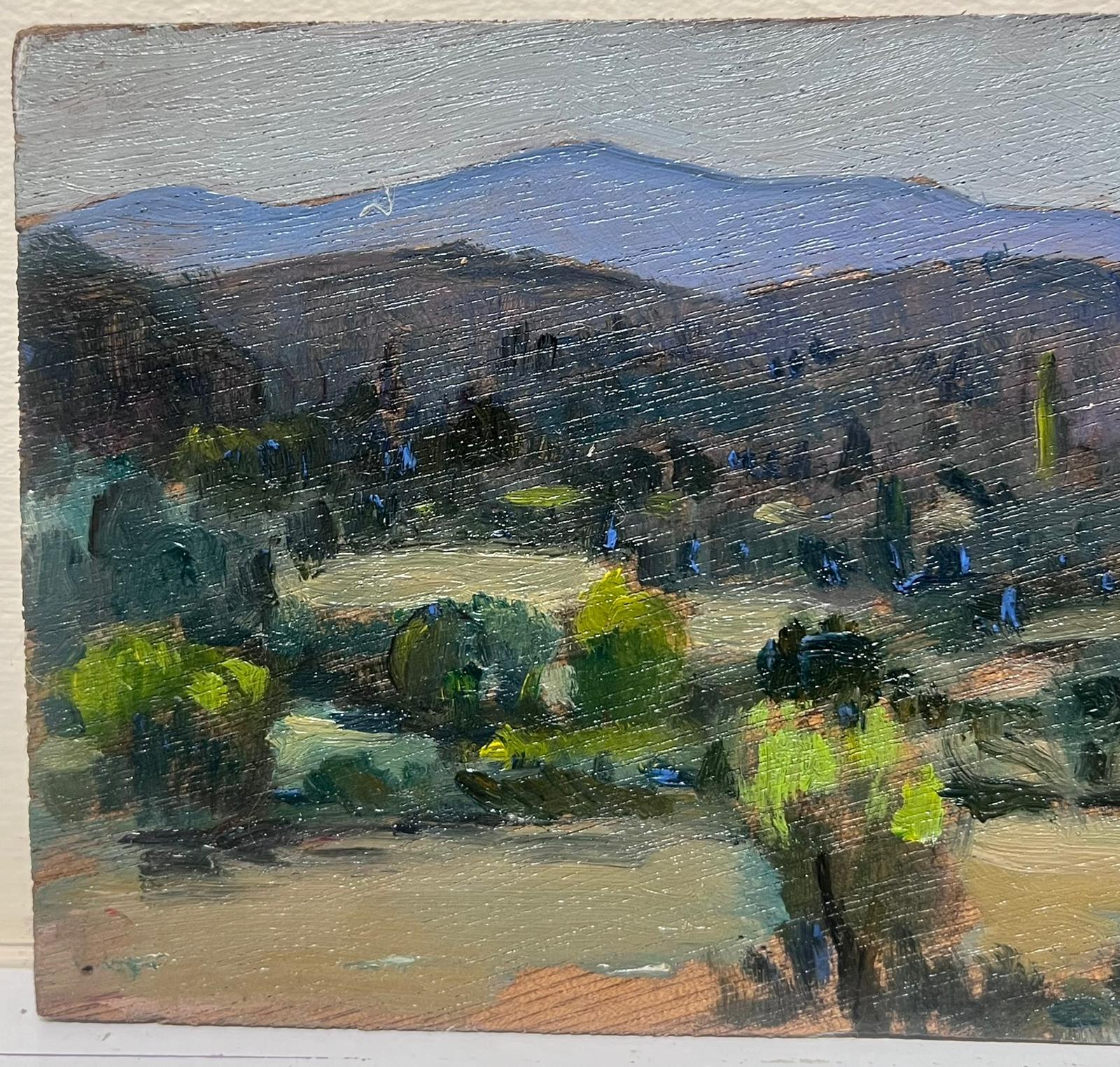 Französische impressionistische Öl-Landschaft auf grünem Feld, Far Reaching, 1940er Jahre (Impressionismus), Painting, von Louise Alix