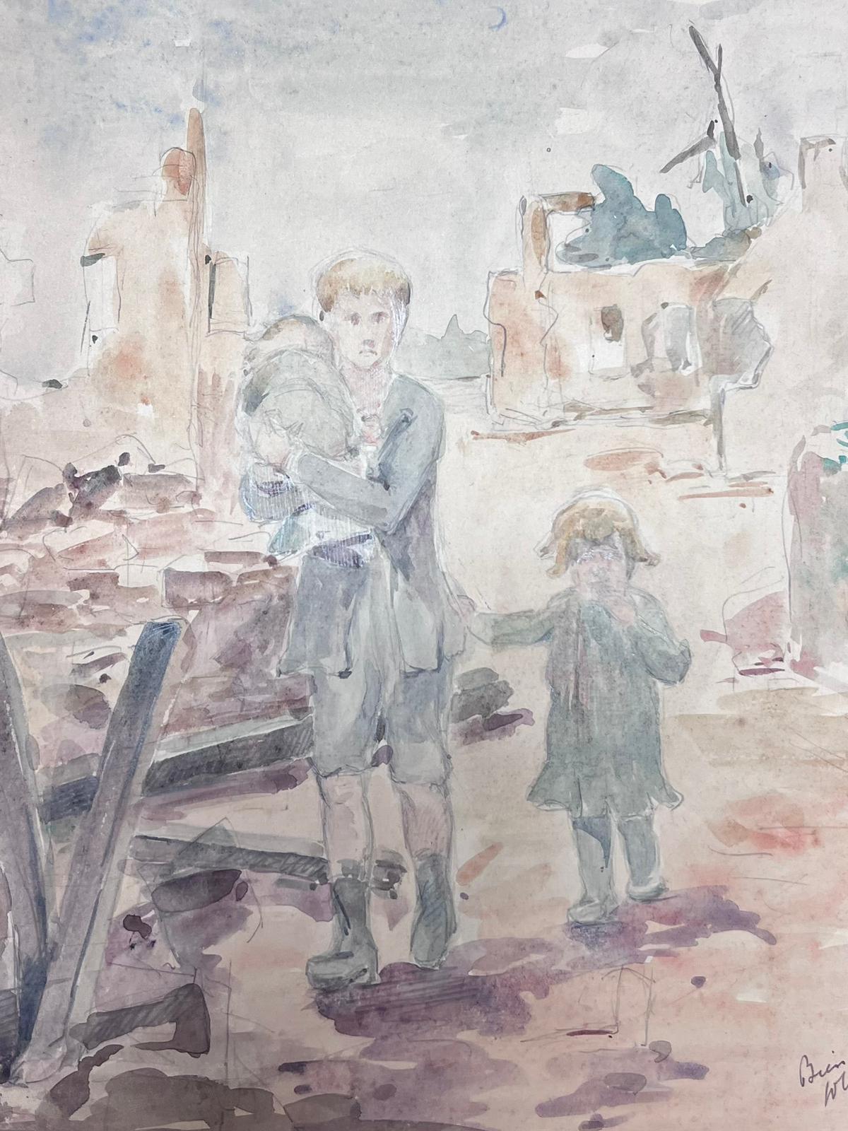 Paisaje francés
de Louise Alix (francesa, 1888-1980) *ver notas más abajo
sello de procedencia en el reverso 
pintura en acuarela sobre papel de artista, sin enmarcar
medidas: 11.5  de alto por 9,5 pulgadas de ancho
Estado: en general, muy bueno y