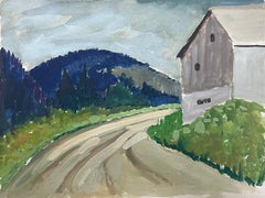 French Impressionist Gouache Landscape Country Track Landscape