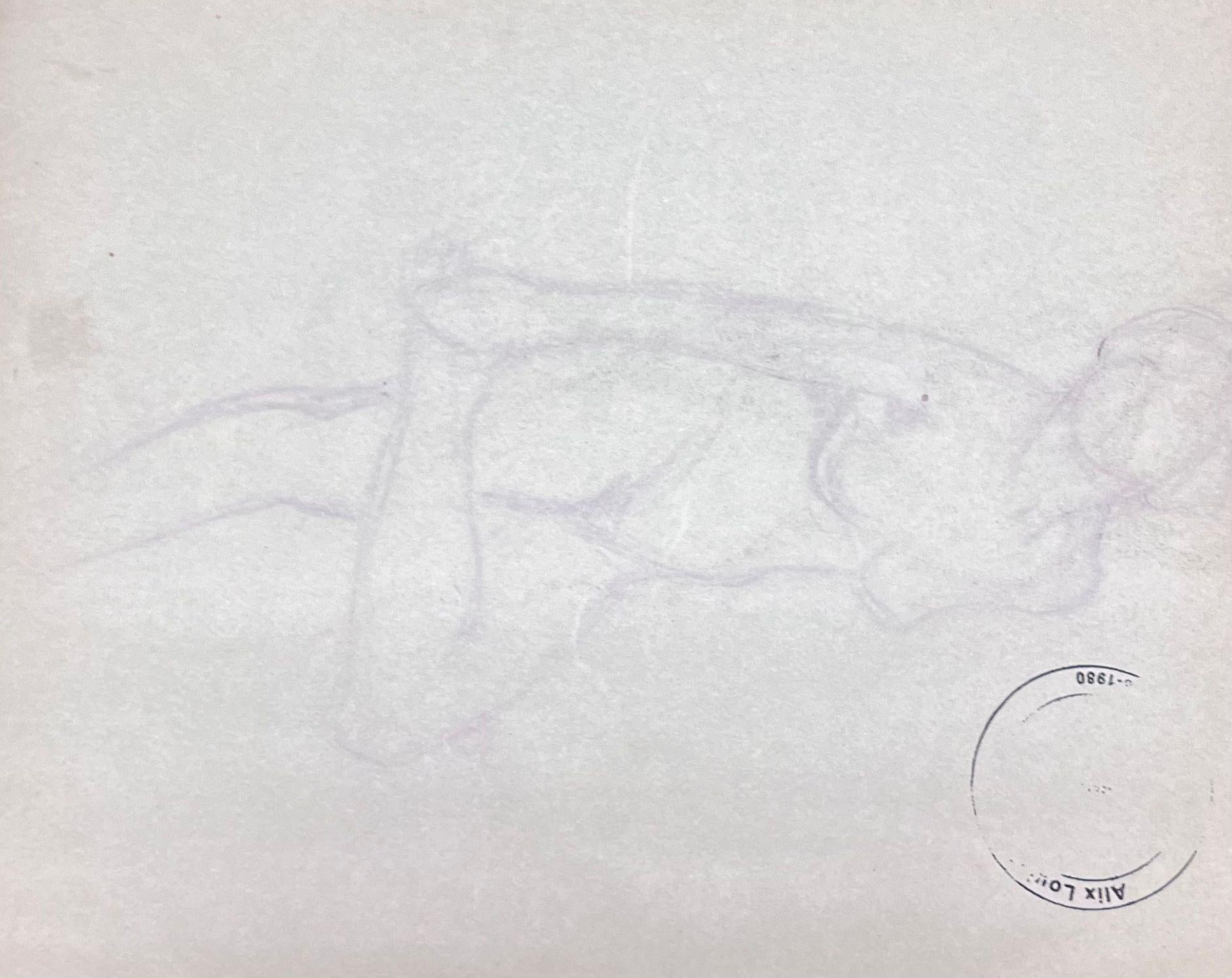 Figura nuda
di Louise Alix (francese, 1888-1980) *vedi note sotto
timbro di provenienza sul retro 
disegno a matita su carta d'artista, senza cornice
misure: 10 di altezza per 8 pollici di larghezza
condizioni: nel complesso molto buone e solide,