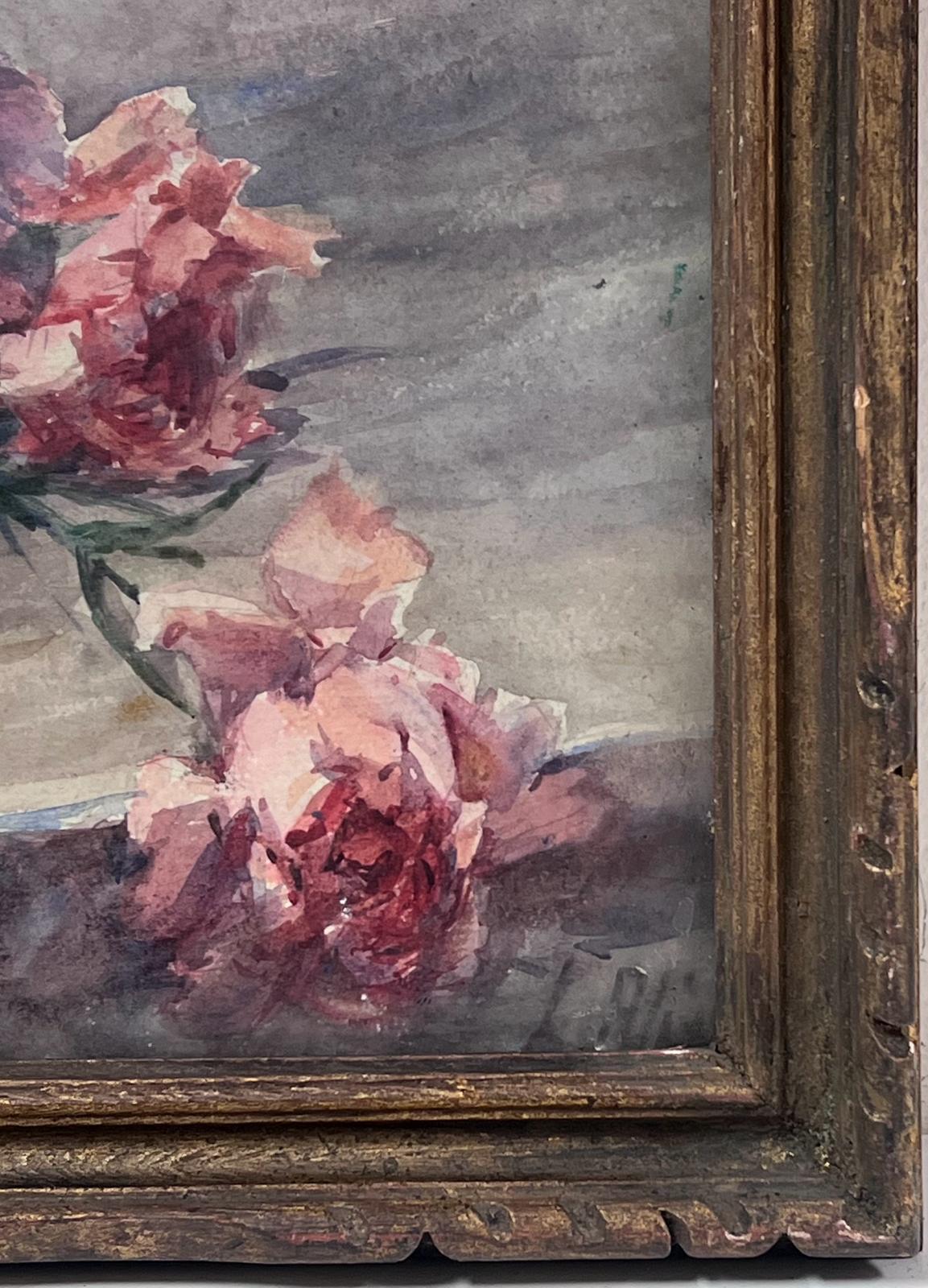 Flower Still Life
signed by Louise Alix, French 1950's Impressionist 
watercolour on artist paper stuck on board, framed
glass cover
frame: 11.5 x 14 inches
painting: 10 x 12.5 inches
provenance: from a large private collection of this artists work