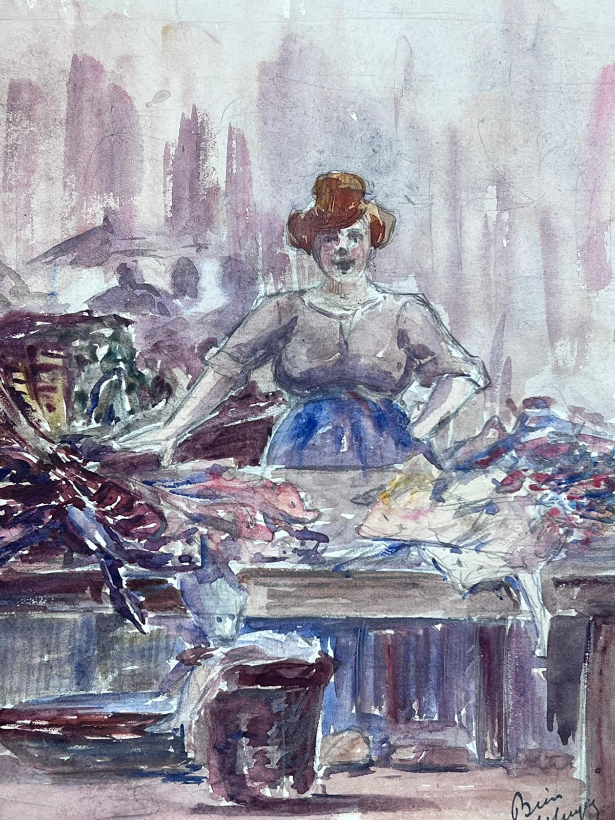Acquerello impressionista francese Cameriera che smista i vestiti - Painting Impressionismo di Louise Alix