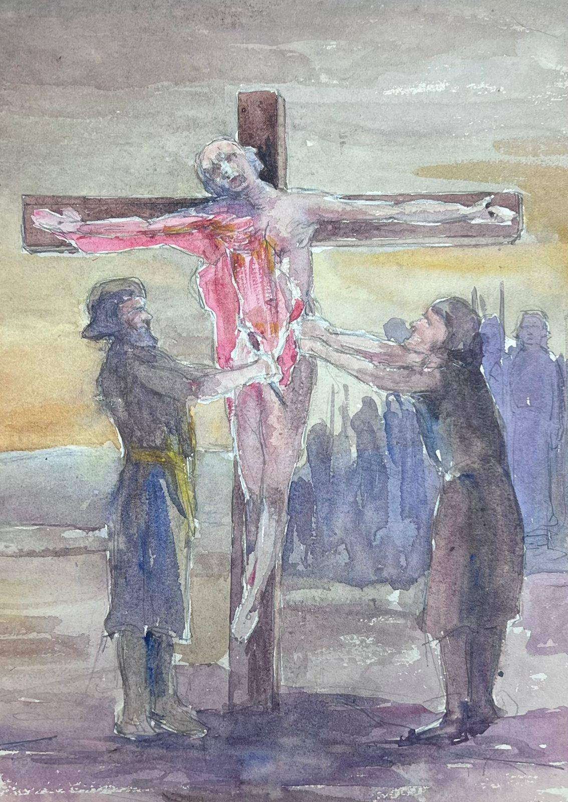 Jesus On The Cross Kruzifixion, Adaption des französischen Impressionismus der 1930er Jahre im Angebot 1