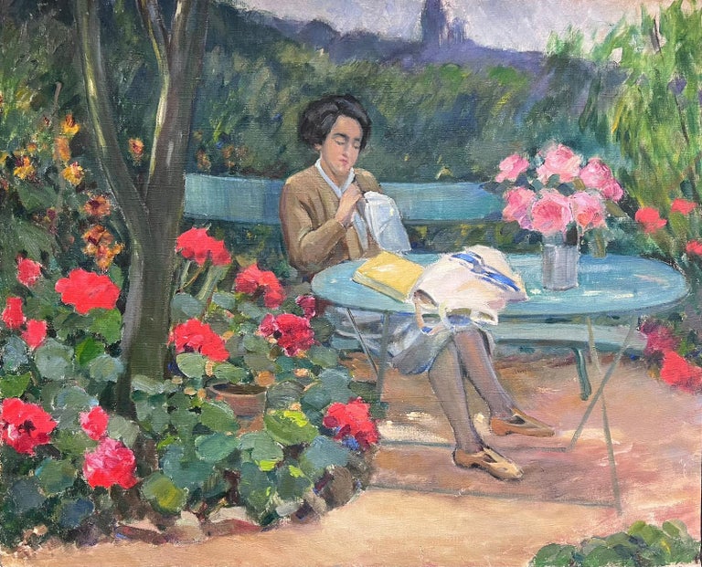 Louise Alix - Mid 20th Century French Impressionist Oil Lady in