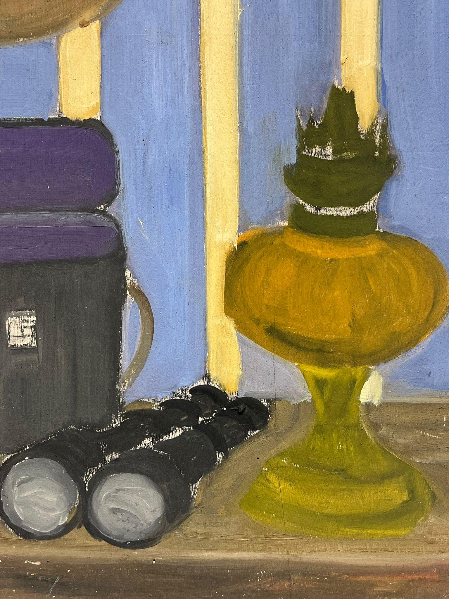 Still Life Interior
by Louise Alix (French, 1888-1980) *see notes below
provenance stamp to the back  
oil painting on board, unframed
measures: 24 high by 15 inches wide
condition: overall very good and sound, a few scuffs and marks to the surface
