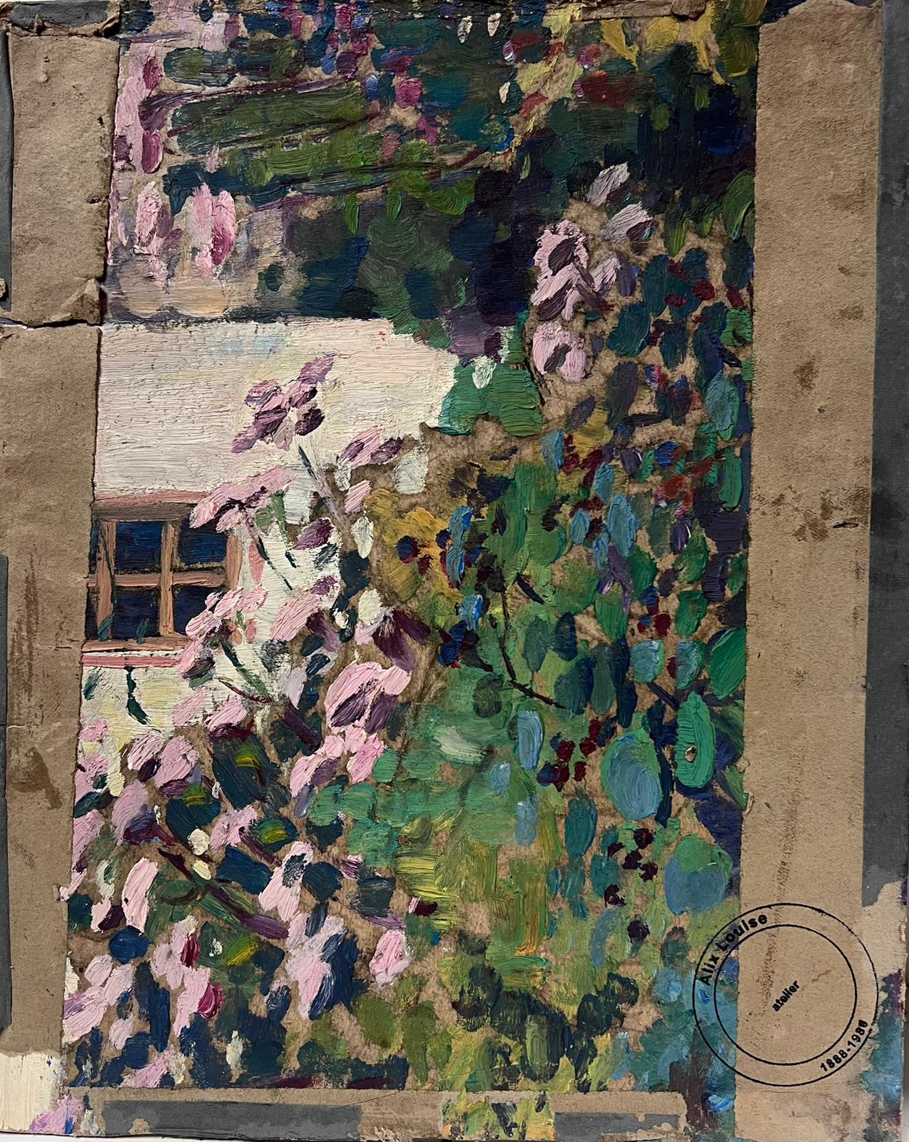 Óleo francés vintage 
de Louise Alix (francesa, 1888-1980) *ver notas más abajo
sello de procedencia en el reverso 
óleo sobre tabla, sin enmarcar
Medidas: 11,5 de alto por 9,25 pulgadas de ancho
Estado: en general, muy bueno y en buen estado, con