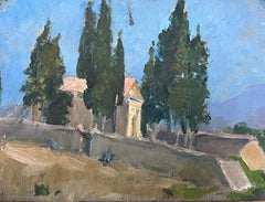 Provence Chateau In French Landscape Tall Trees