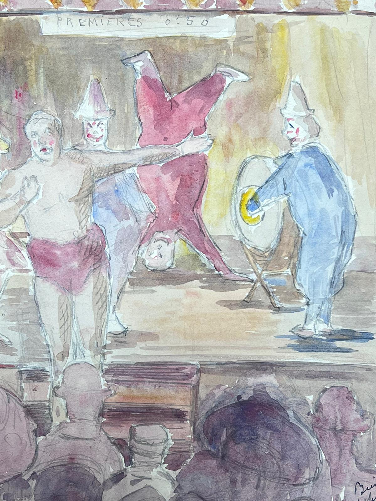 The Circus Performance 1930's French Impressionist  - Painting by Louise Alix
