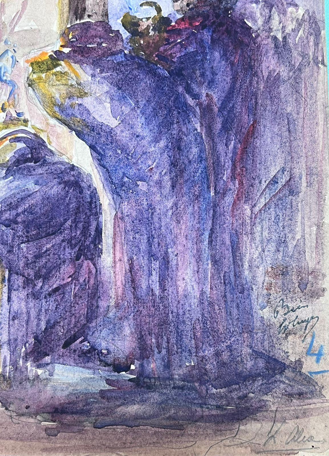 The Nativity Scene 1930's French Impressionist Landscape – Painting von Louise Alix