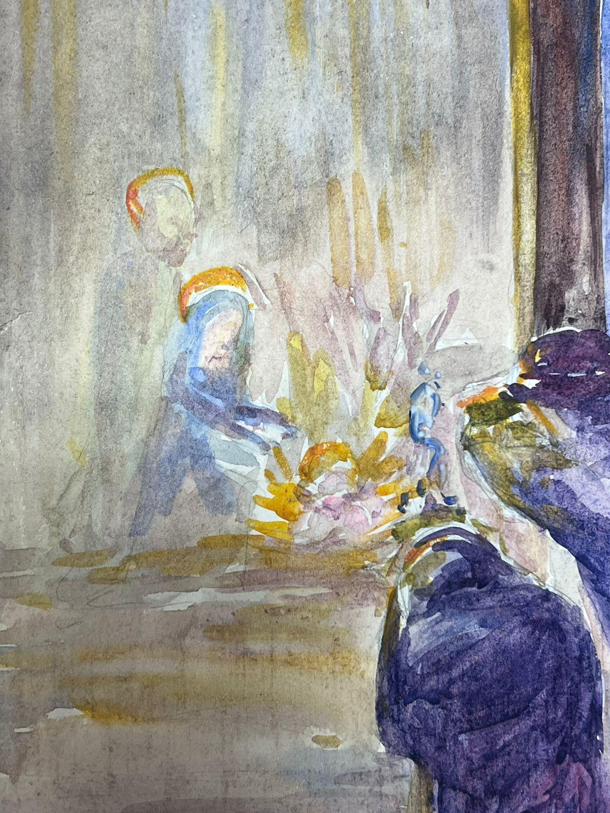 The Nativity Scene 1930's French Impressionist Landscape (Impressionismus), Painting, von Louise Alix